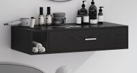 Corrigan Studio&reg; Thame Wall Mount Salon Station, Beauty Salon Stations Equipment with Drawer, Hair Salon Station Cabinet with Side Open Space, Stylist Salon Stations Storage Cabinets with 3 Hair Dryer Holes $299
