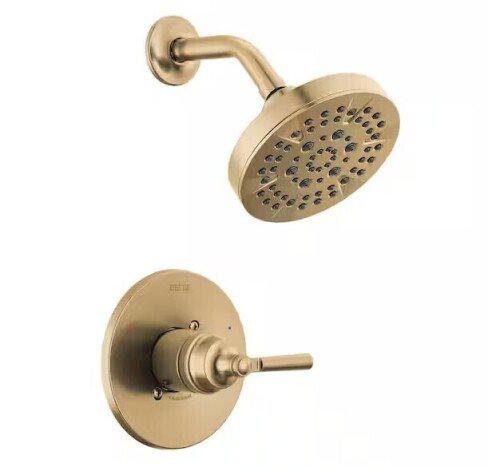 Delta Saylor Gold 1-Handle Wall Mount Shower Trim Kit in Champagne Bronze (Valve Not Included) New In Box $299