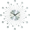 Deco 79 Metal Starburst Decorative Wall Clock With Crystal Accents for Home and Room, 15" x 2" x 15", Silver New In Box $89