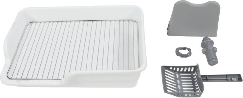 Sunicon Dog Potty Tray, Easy to Clean Spill Proof Stainless Steel Grid Dog Training Toilet Keeps Paws Dry & Floors Clean - for Puppies & Small Dogs, 19.09 x 13.39 x 4.72in (White) New In Box $79
