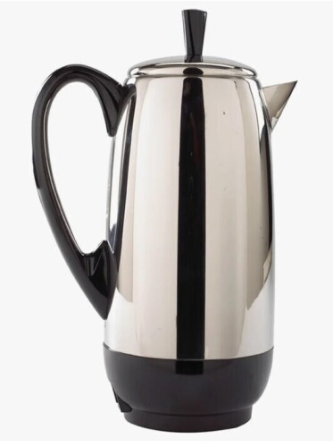 Farberware 12 cups Black/Silver Percolator FCP412 New In Box $199