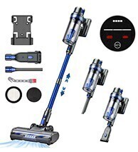 QikCln Cordless Vacuum Cleaner - 250W 30Kpa Powerful Stick Vacuum, 90000 RMP Motor, LED Display, Three Modes, 40 Mins Runtime Rechargeable Handheld Vacuum for Pet Hair Hardwood Carpet - Blue New In Box $299