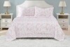 Truly Soft Printed Bow White/Pink 4 Piece Full Sheet Set New $79