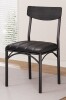 Hijob Mid-Century Modern Upholstered PU Dining Room Chair, Metal Legs for Kitchen Dining Chair, Black New In Box $299