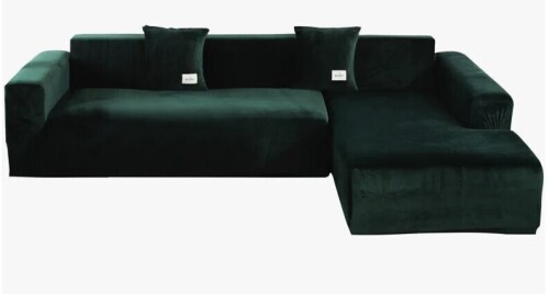 Everly Quinn Box Cushion L-Cushion Sofa Slipcover and Thick Plush $99