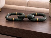 Sagebrook Home Modern Marble Chain Link Decorative Object - 14.0" - Green New In Box $199