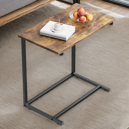 17 Stories Gilsum C-Table End Table with Solid Wood Top and Steel Base $89