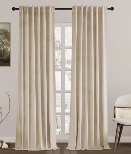Meracer41 Aikens Blackout Rod Pocket and Back Tab Curtain Panel (Set of 2), 132cm x 228cm New $79