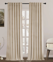 Meracer41 Aikens Blackout Rod Pocket and Back Tab Curtain Panel (Set of 2), 132cm x 228cm New $79