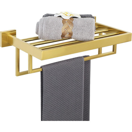 WKING 16 Inch SUS 304 Gold Towel Rack - Double Bars, Wall Mounted New In Box $199