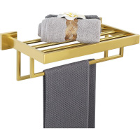 WKING 16 Inch SUS 304 Gold Towel Rack - Double Bars, Wall Mounted New In Box $199