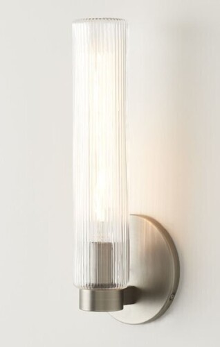 Weston Fluted Glass Indoor/Outdoor Sconce (16") - ADA New In Box $299