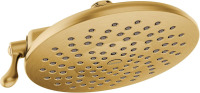Moen Velocity Brushed Gold Two-Function Rainshower 8-Inch Shower Head with Immersion Technology for a High-Pressure Rinse, S6320BG New In Box $299
