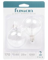 Fusion 2pk 25W Light Bulbs for Wax Warmers New in Box
