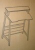 Dumos Computer Desk-32 Inch Home Office Desk with Storage Shelf, Laptop Gaming Desk with Monitor Stand, Modern Simple Style Laptop Desk (Brown/Black) New In Box $199 - 2