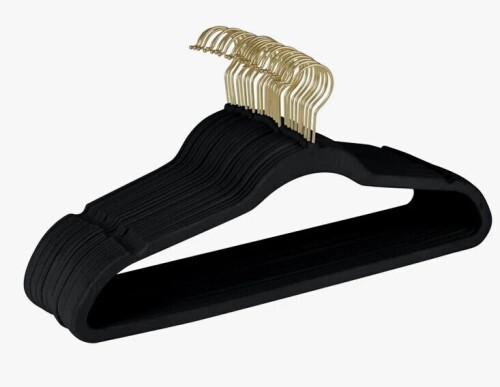 Simplify Rebrilliant Slim Velvet Gold Hook Hangers, 25 Count New In Box $59