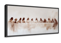 IDEA4WALL Large Framed Canvas Print The Last Supper Wall Art Decorative Ready to Hang Painting for Living room Bedroom - 60"x30" Black Frame New In Box $299