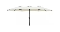 PHI VILLA 15 ft. Market Patio Umbrella 2-Side in Ivory White New In Box $299