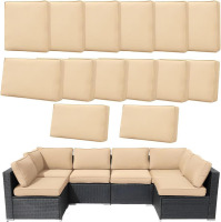 Latitude Run&reg; 14-Piece Replacement Water-Resistant Zippered Machine Washable Outdoor Slipcovers for 6-Seater Patio Sofa Seat and Back Pillows New In Box $299