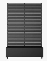 Latitude Run&reg; 6 ft. H x 4 ft. W Metal Planter Box privacy screen Garden Bed with Trellis and Wheels - Black New In Box $399