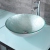 Wonline 16.34'' Tempered Glass Circular Bathroom Sink with Faucet USBR4016 New In Box $299
