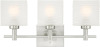 Westinghouse White 6304000 Alexander Three-Light Indoor Wall Fixture, Brushed Nickel Finish with Rippled Glazed Glass New In Box $299