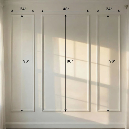 THLYNSAM 3-Frame Pre-Cut Wainscot Panels, 3D Paintable Moisture-Resistant Wall Moulding Kit, DIY Interior Accent Decor, 0.67'' T X 96'' H X 111.74'' W New In Box $199