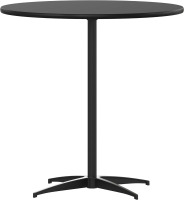 Flash Furniture Lars Black 30'' Round Wood Cocktail Table with 30'' and 42'' Columns New In Box $299