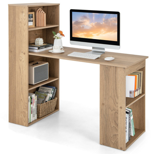 Ebern Designs 48 Inch Computer Desk with Bookshelf 3-in-1 Home office Desk with 4-Tier Bookcase & CPU Stand Space-saving Reversible Writing Desk New In Box $399