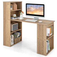 Ebern Designs 48 Inch Computer Desk with Bookshelf 3-in-1 Home office Desk with 4-Tier Bookcase & CPU Stand Space-saving Reversible Writing Desk New In Box $399