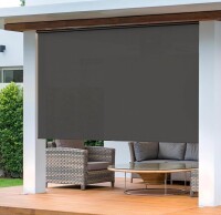 May in Color 6' x 8' Outdoor Roller Shades with New Operation Mode (Pull Rod), Upgraded Materials with 95% UV Protection, Blinds for Patio New in Box $299
