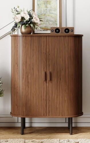 Ebern Designs 43.3'' Accent Cabinet With Tambour Doors New in Box $399