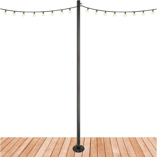 EXCELLO GLOBAL Premium String Light Pole - 1 Pack - Extends to 10 Feet Deck Mount (Wood/Concrete) $199
