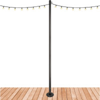 EXCELLO GLOBAL Premium String Light Pole - 1 Pack - Extends to 10 Feet Deck Mount (Wood/Concrete) $199