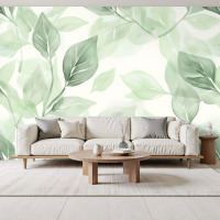 Red Barrel Studio&reg; Peel and Stick Wallpaper Soft Greenery Subtle Leaf Designs Wall Murals 69"H x 96"W Removable PVC Wall Paper Self-Adhesive Botanical Wall Decor for Bedroom Living Room New In Box $199