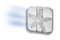 Lasko 20 in. 3 Speed Box Fan in White for Bedrooms, Living Rooms, Garages with Save Smart Technology, 1800 CFM, Carry Handle On Working $59