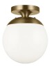 Visual Comfort Studio Leo Hanging Globe One Light Wall Ceiling Semi Flush Mount in Satin Brass New in Box $199