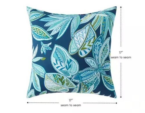 Greendale Home Fashions Botanical Crestwood Square Outdoor Throw Pillow, 17" x 17" New in Box $79