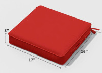 Latitude Run&reg; Outdoor Chair Seat Cushion, Water-Resistant Patio Chair Cushion With Handle And Non-Slip Bottom, 17" W x 16" D New in Box $99