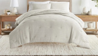 Ebern Designs King/Cal-King Size Waffle Textured 3-PC Comforter Set All Season Down-Alternative Ultra Soft Bedding New In Box $299