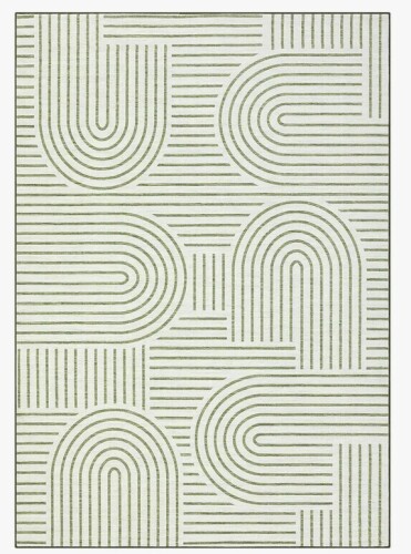Wrought Studio&trade; Modern Rainbow Striped Machine Washable Rug Stain Resistant Easy Cleaning Indoor Carpet With Non-Slip Backing Low Pile Floor Cover Non Shedding Folding Rug, 9' x 12' New In Box $299