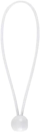 GizmoBox Heavy Duty Tarp Tie Downs for Camping, Canopy, Shelter & Cargo. All-Weather, High-Elasticity Rubber Cord with Secure Ball, White (4 in.) New