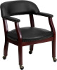 Flash Furniture Sarah Black Vinyl Luxurious Conference Chair with Accent Nail Trim and Casters New In Box $399