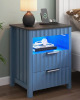 Hokku Designs 17.7'' W 2-Drawer Nightstand with LED Light and Charging Station New In Box $299