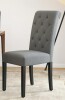 Andover Mills&trade; Agastya 18.7" H Tufted Linen/PU Leather Upholstered Parsons Chair New Open Box $299