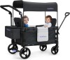 MOMFANN Wagon Stroller for 2 Kids, All-Terrain Foldable Baby Wagon with Adjustable Push & Pull Handle, 5-Point Harness, Removable Canopy, Footwell & Large Storage Bag-Dark Gray, New in Box $399