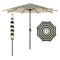 Abba Patio Lyon 9' Market Umbrella with Crank Lift, Black & Ivory, New in Box $299