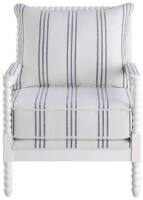 Coaster Blanchett Upholstered Accent Chair with Spindle Accent White and Navy 903835. New in Box $899