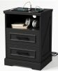 Latitude Run Farmhouse style, 2 drawer with charging station Nightstand (2 AC, 1 USB, 1 USB-C), Black New in Box $299