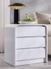 Ebern Designs Maud 25" Tall Modern Nightstand with Charging Station, 23.6'' Wide Wood Bedside Table w/3 Storage Drawers New in Box $399